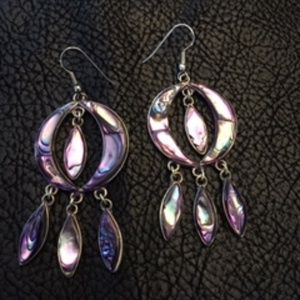 Stunning vintage  SIGNED Estate Mexico Alpaca silver inlay shell